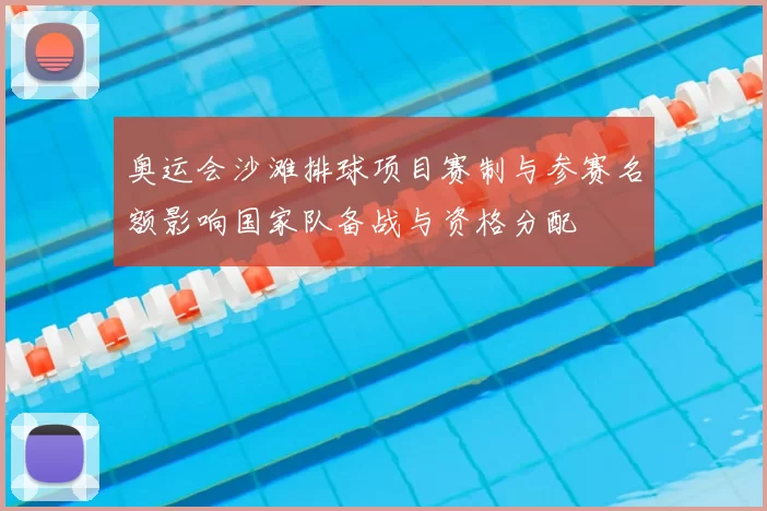 奥运会沙滩排球项目赛制与参赛名额影响国家队备战与资格分配